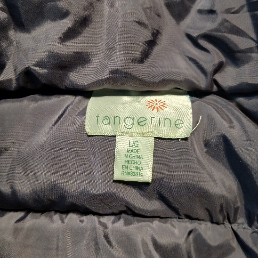 Tangerine Hooded Zip Puffer Vest - Picture 4 of 6